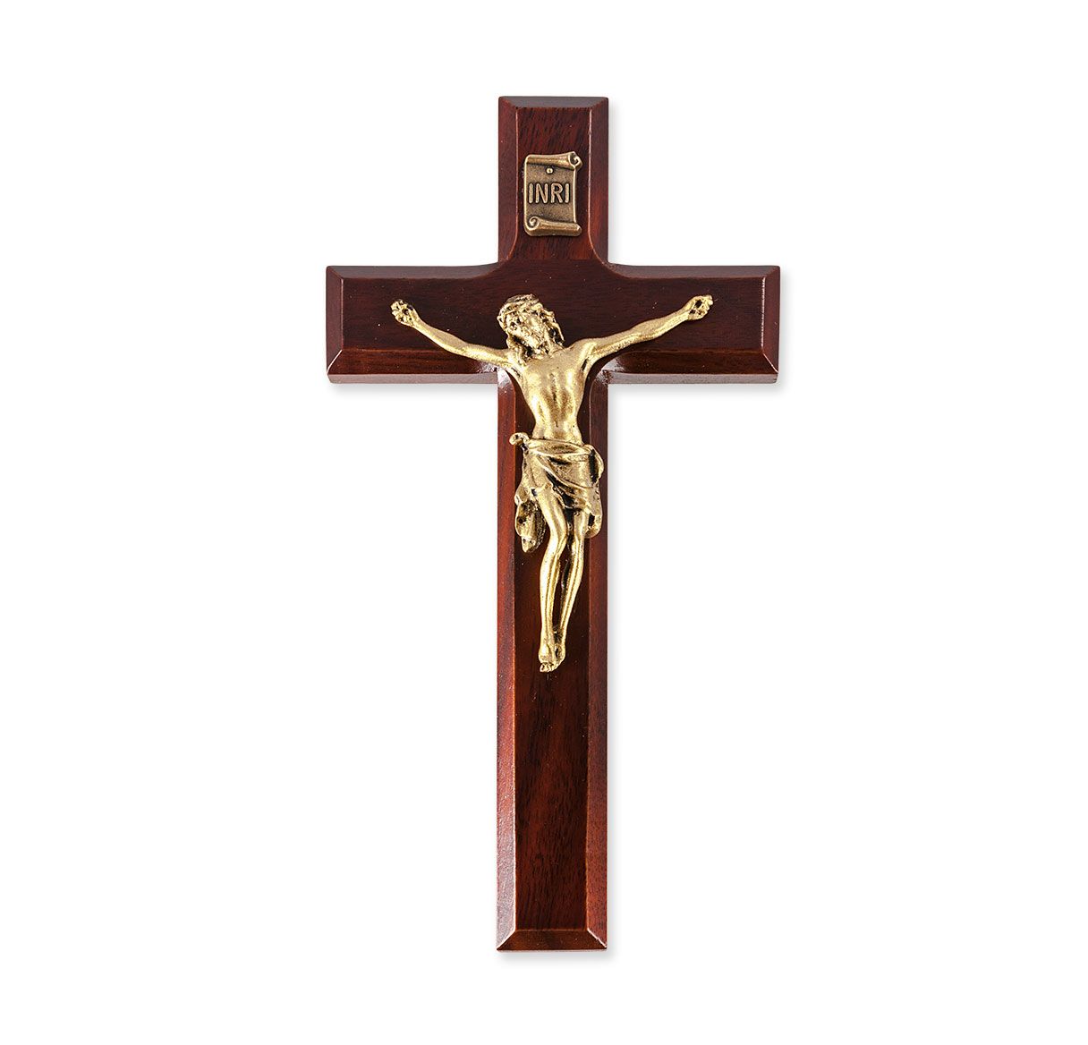 Crucifix 7" Genuine Dark Cherry Wood