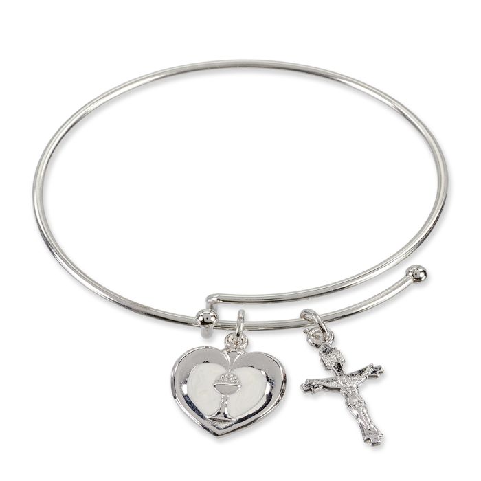First Communion Silver Charm Bracelet