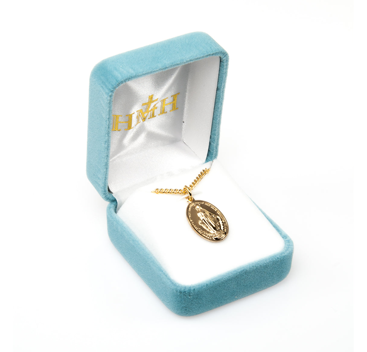 Gold Over Sterling Silver Oval Miraculous Medal