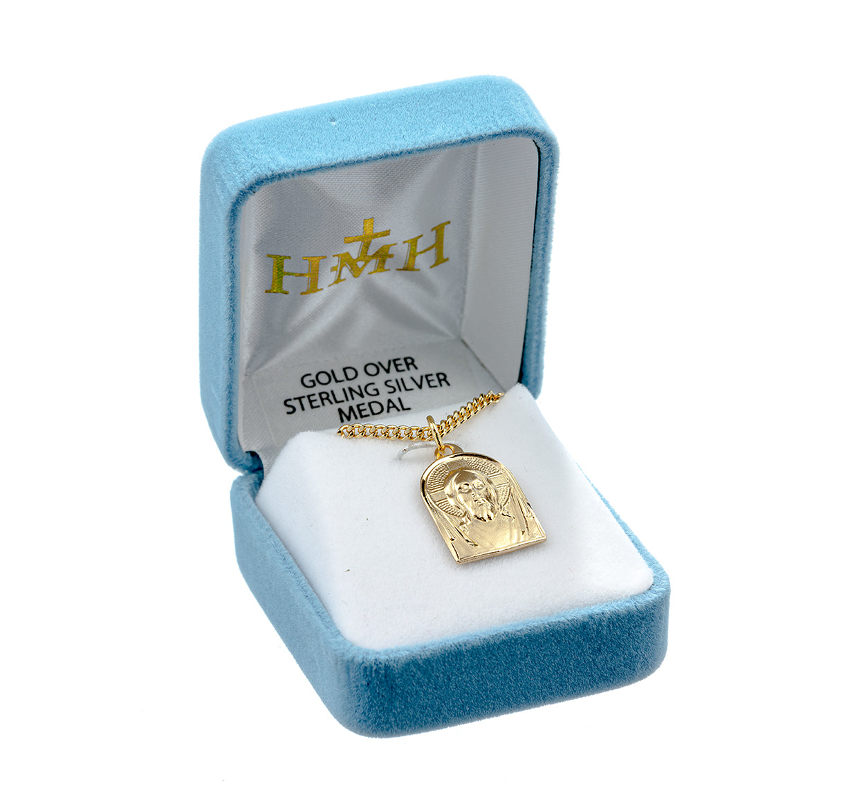 Gold Over Sterling Silver Medal of Christ