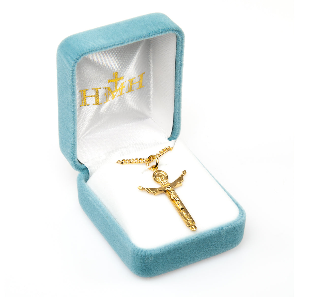 Holy Trinity Gold Over Sterling Silver Crucifix