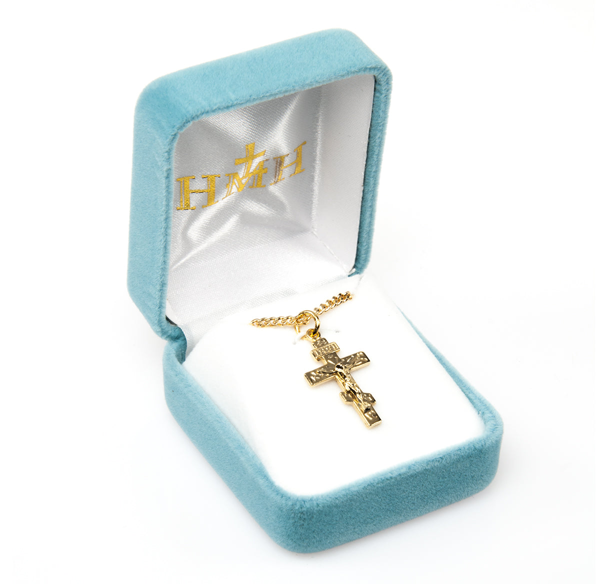 Byzantine Gold Over Sterling Silver Crucifix