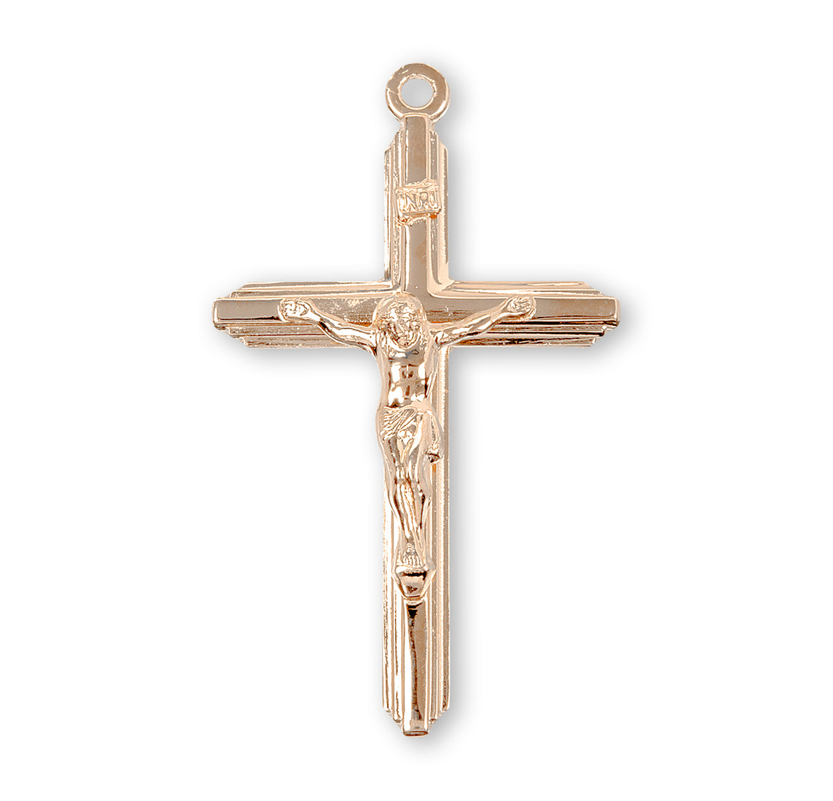 Inlayed Gold Over Sterling Silver Crucifix