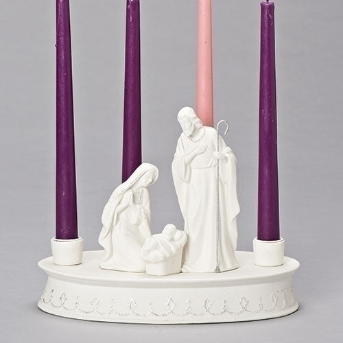 Holy Family Advent Wreath Porcelain 7.75"