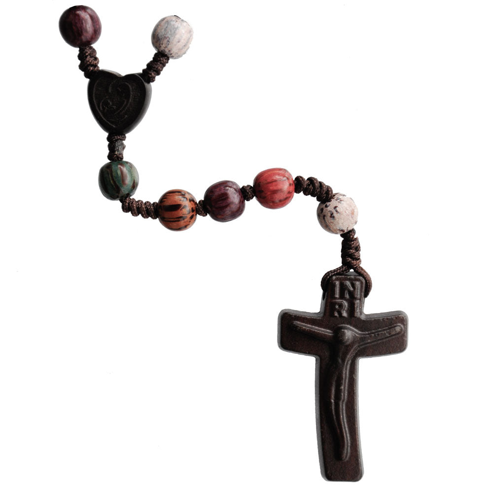 Jujube 5 Color Wood Rosary 16"
