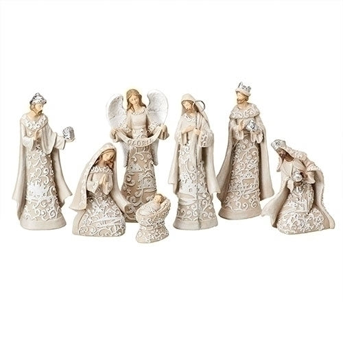 Nativity Set with Angel 7PC 7.5"