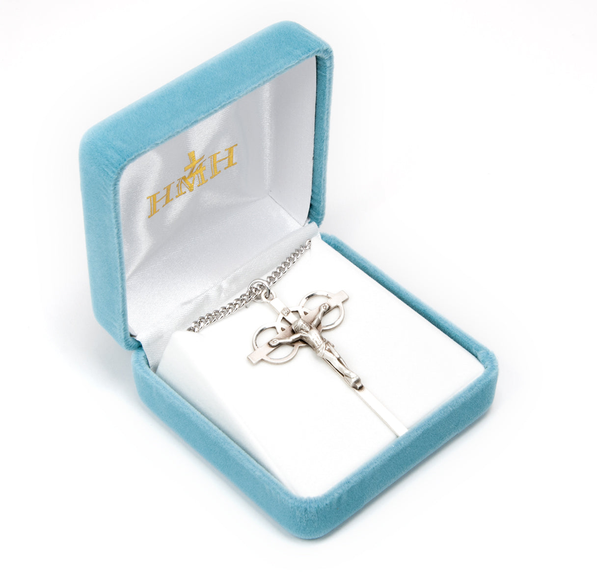 Three Ring Sterling Silver Wedding Crucifix