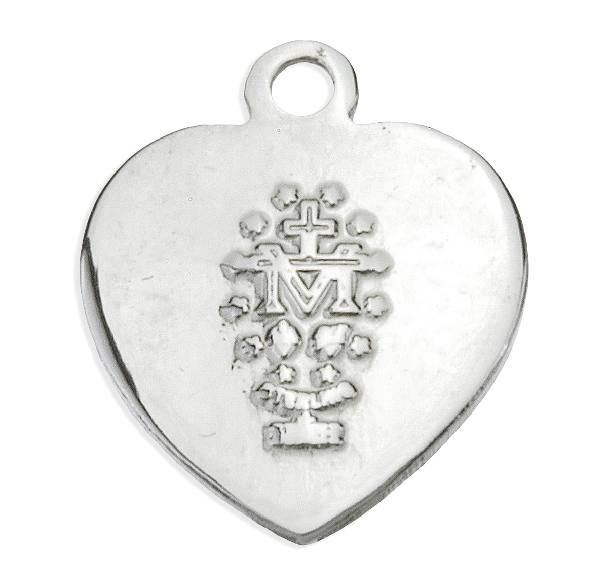 Sterling Silver Heart Shape Miraculous Medal