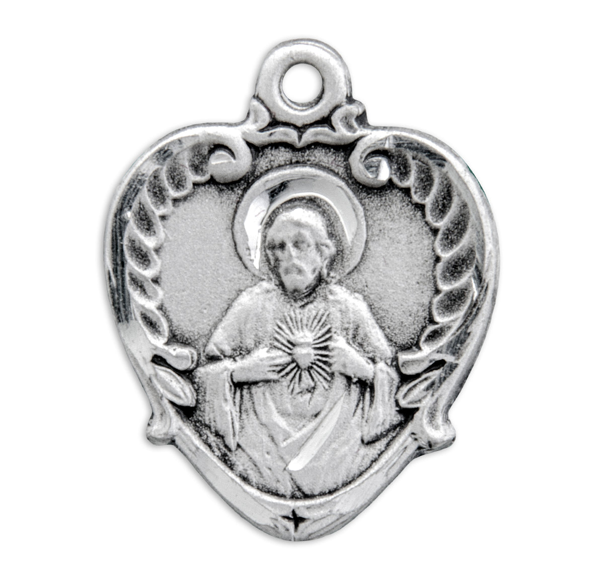 Sterling Silver Scapular Sacred Heart of Jesus Medal