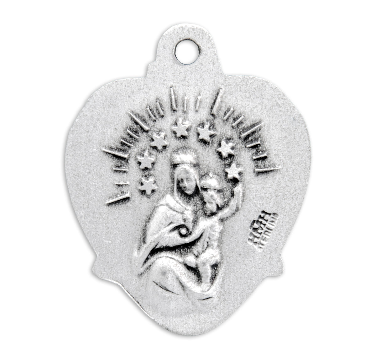 Sterling Silver Scapular Sacred Heart of Jesus Medal