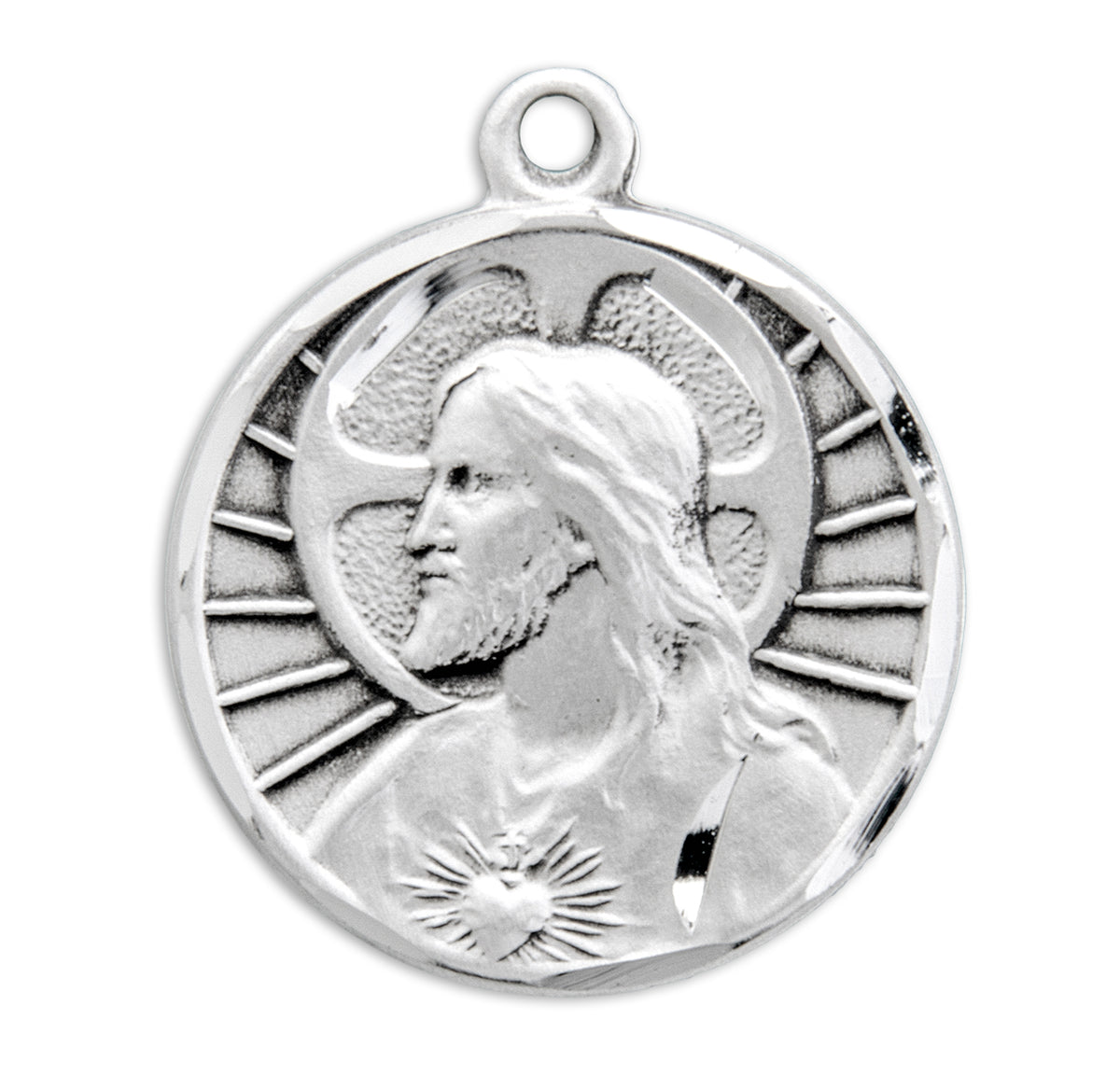 Sacred Heart of Jesus Sterling Silver Scapular Medal