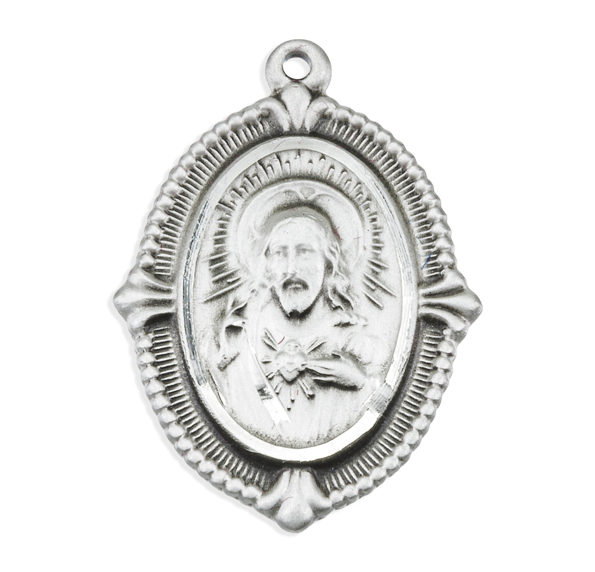 Sterling Silver Scapular Sacred Heart of Jesus Medal