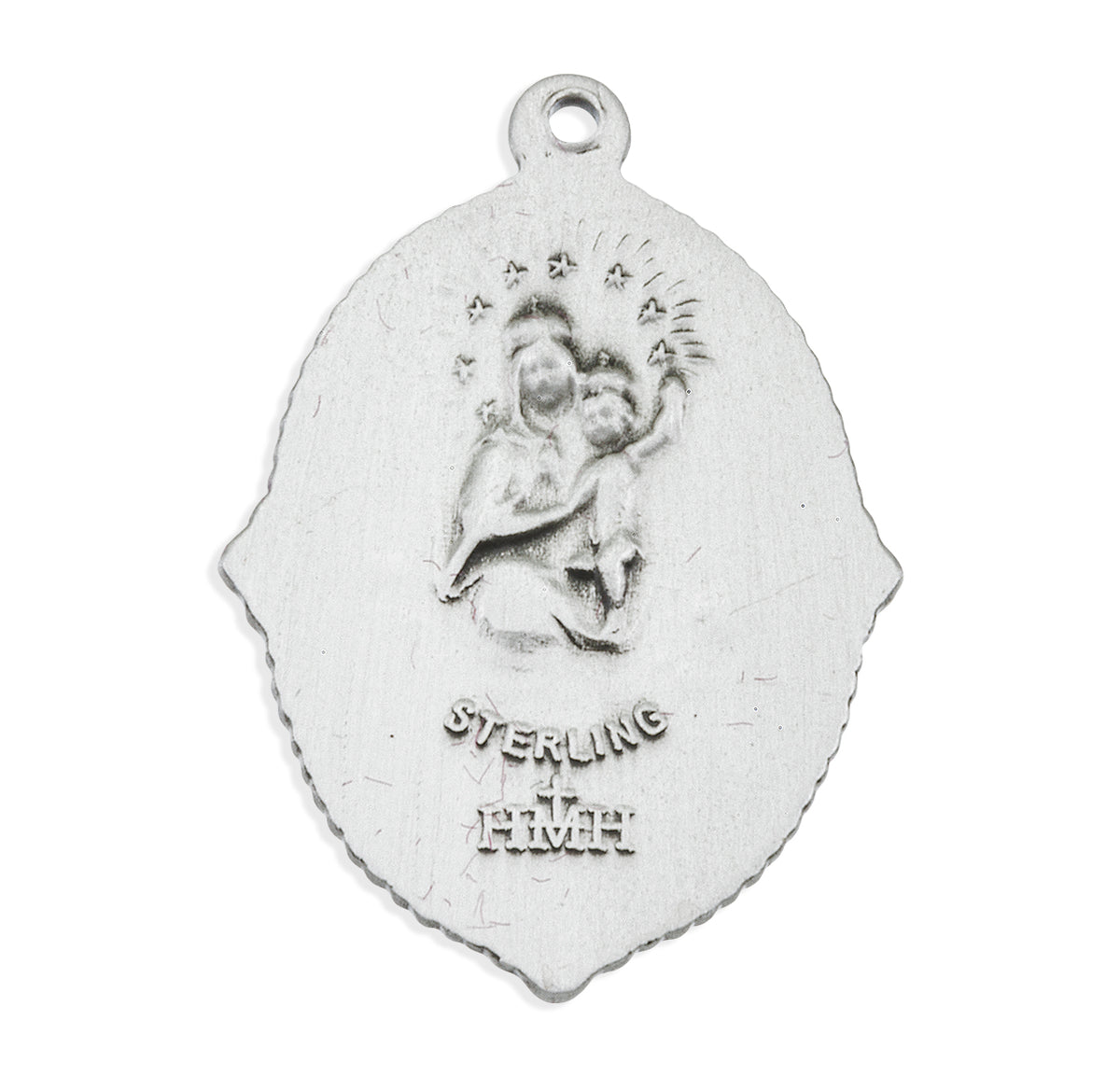 Sterling Silver Scapular Sacred Heart of Jesus Medal