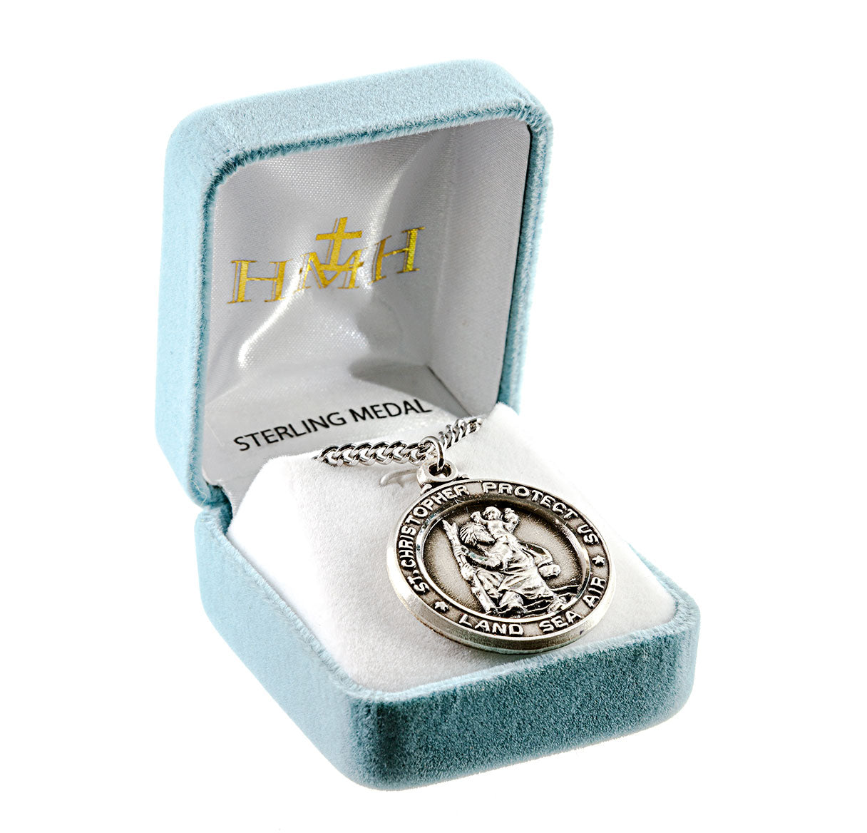 Saint Christopher Round Sterling Silver Medal