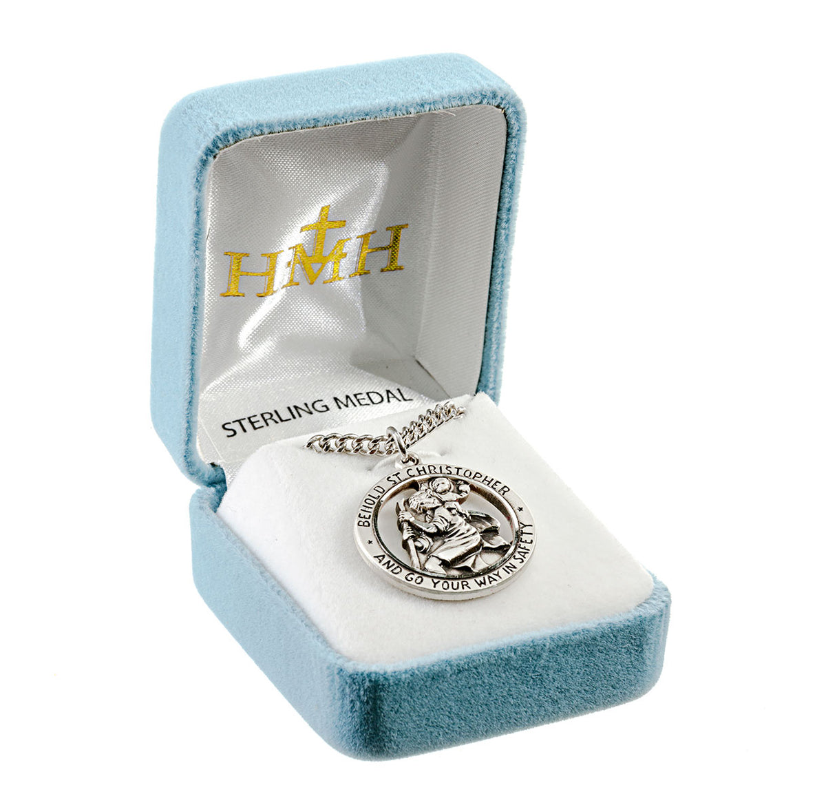 Saint Christopher Round Sterling Silver Medal