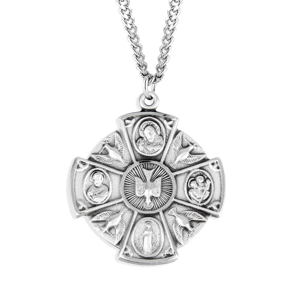 Sterling Silver 4-Way Medal