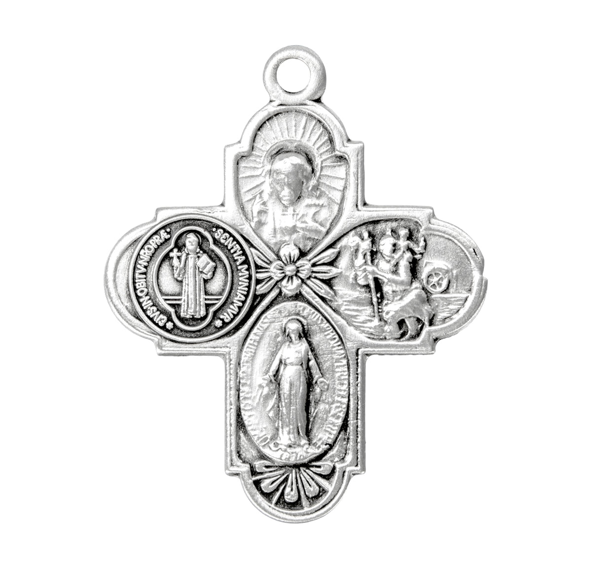 Saint Benedict Sterling Silver Four Way Medal