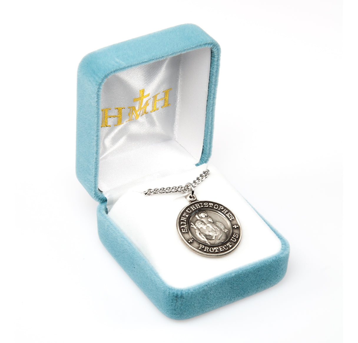 Saint Christopher Round Sterling Silver Medal