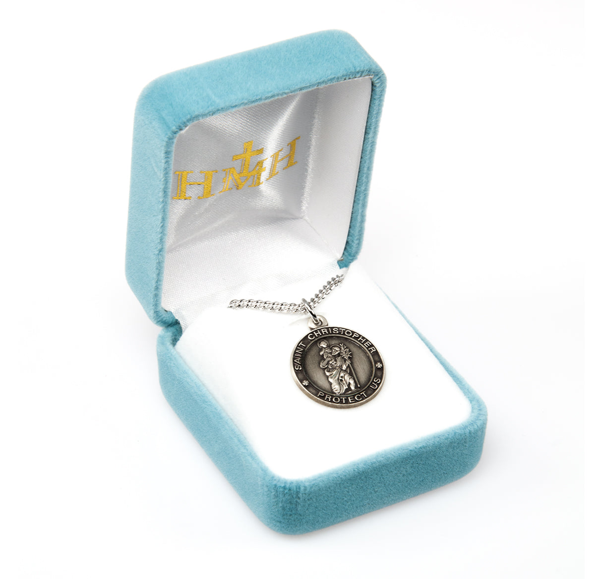Saint Christopher Round Sterling Silver Medal