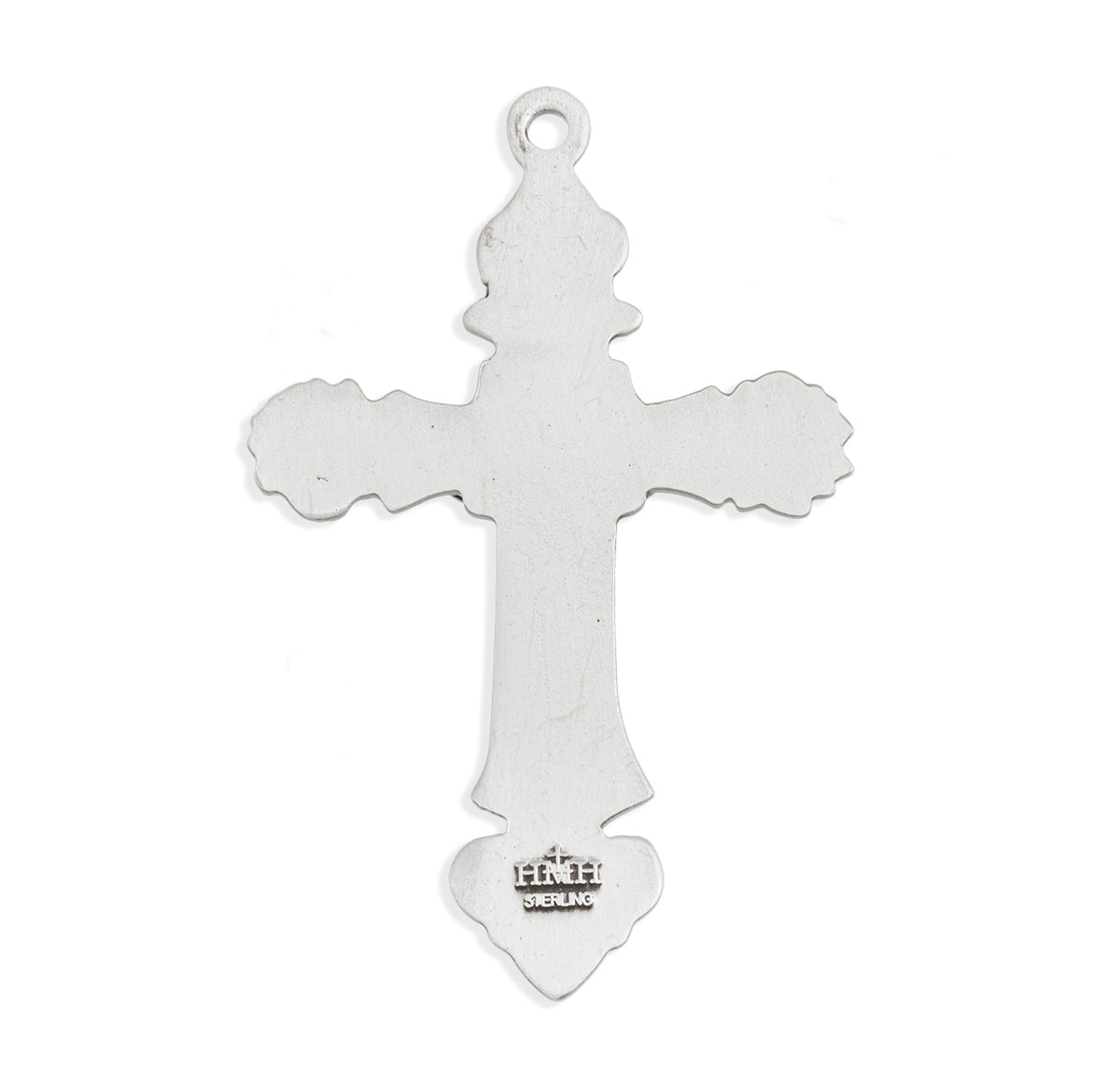 Sterling Silver Filigree Scroll Relief Design Crucifix