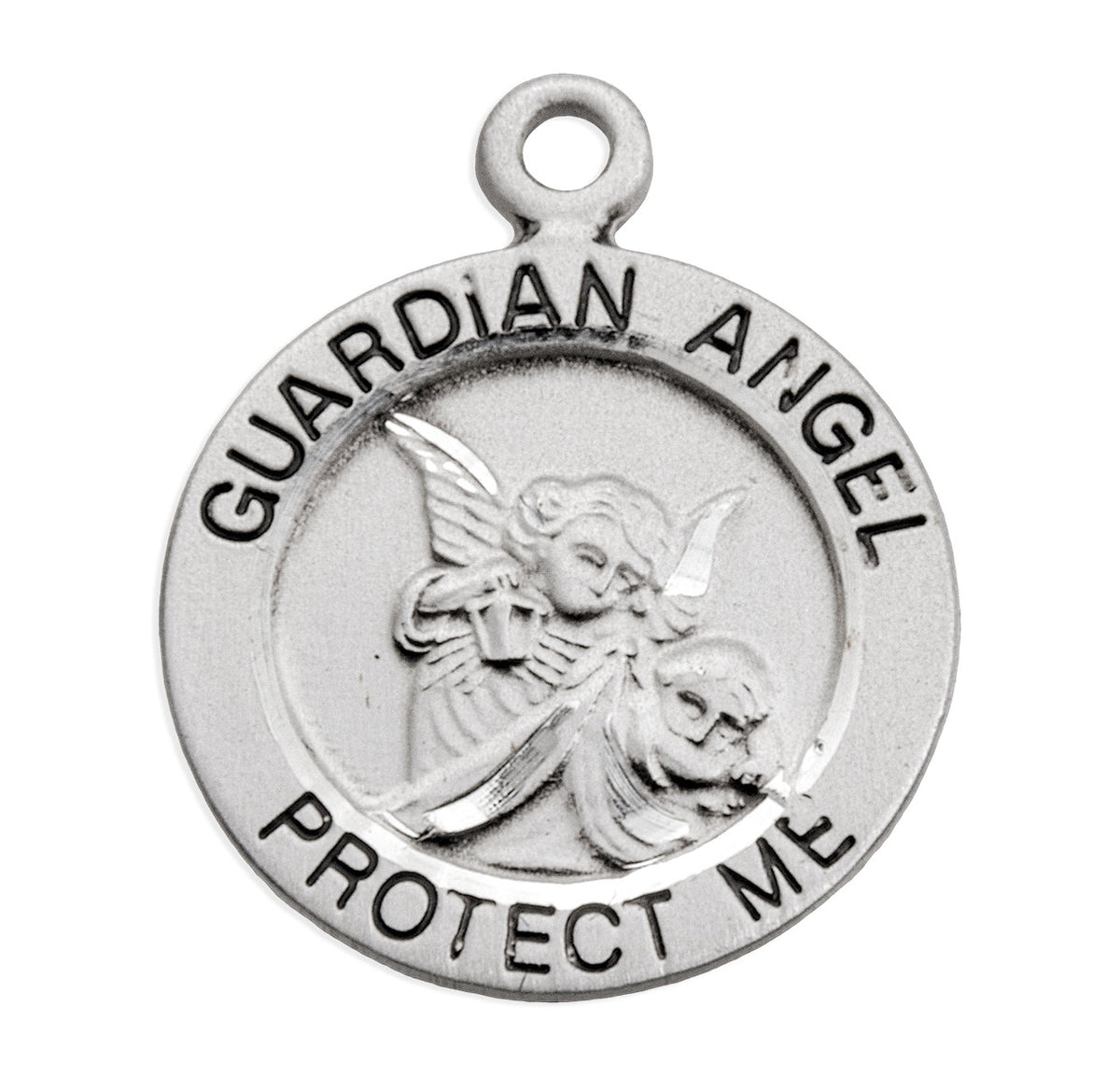 Guardian Angel Round Sterling Silver Medal