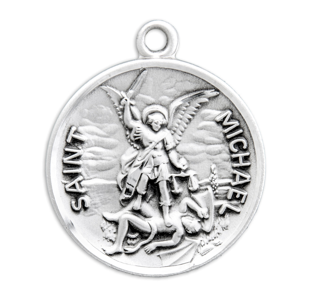 Saint Michael Round Sterling Silver Medal