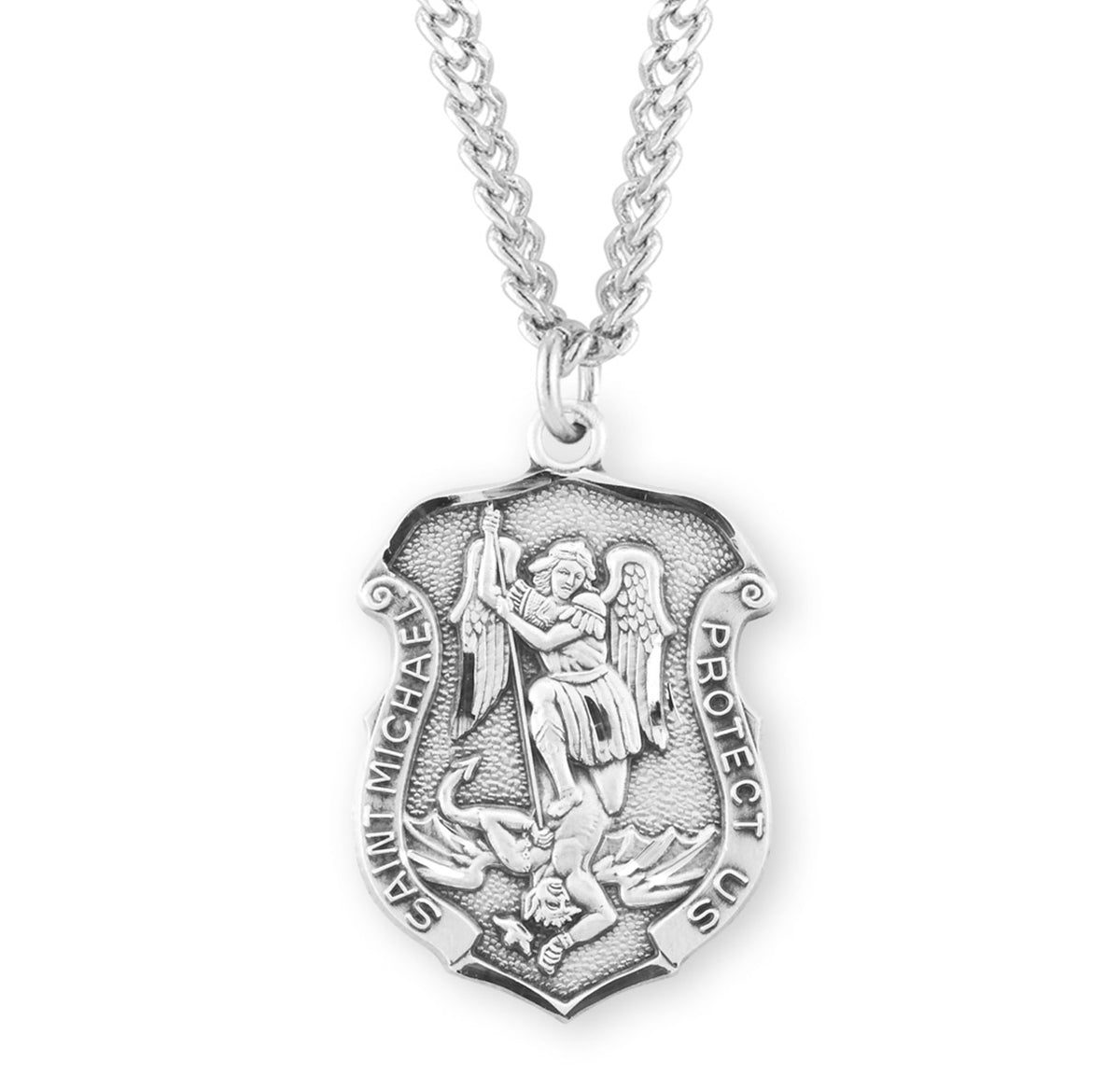 Saint Michael Sterling Silver Badge Medal
