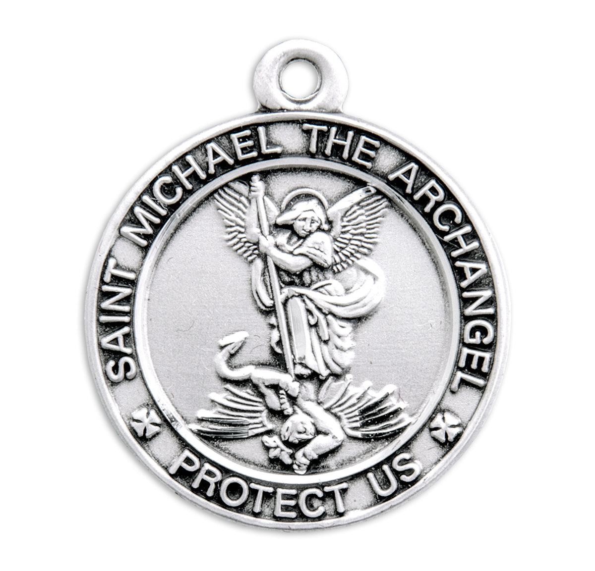 Saint Michael Round Sterling Silver Medal