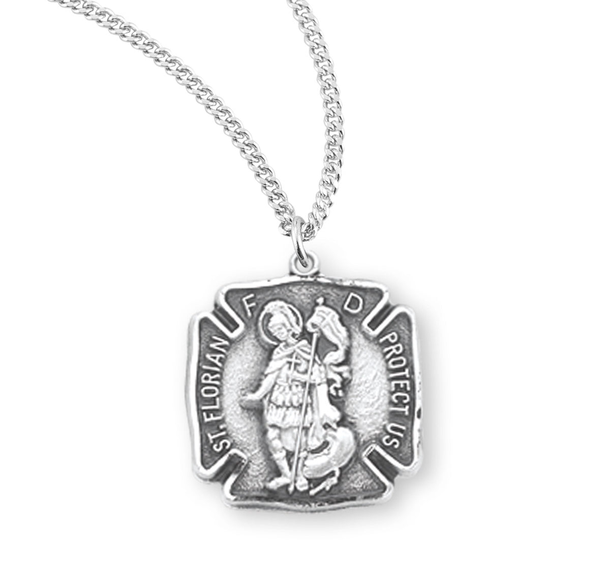 Saint Florian Sterling Silver Firefighters Medal