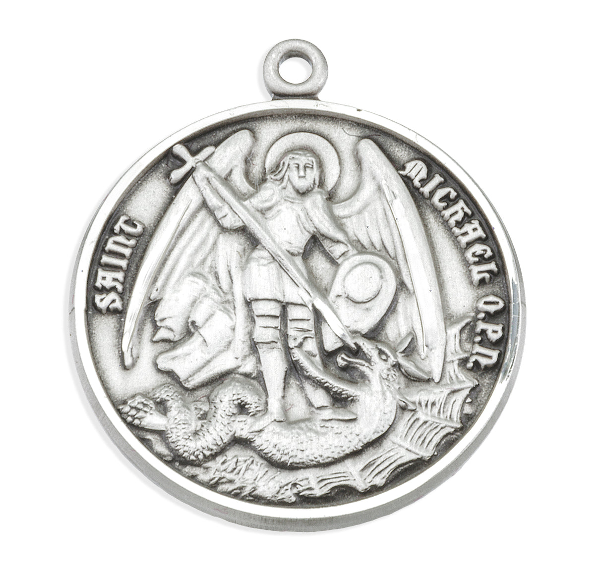 Saint Michael Round Sterling Silver Medal