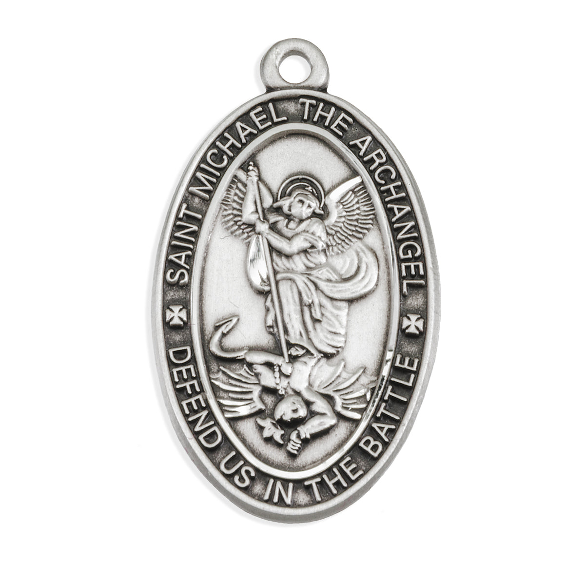 Saint Michael Oval Sterling Silver Medal