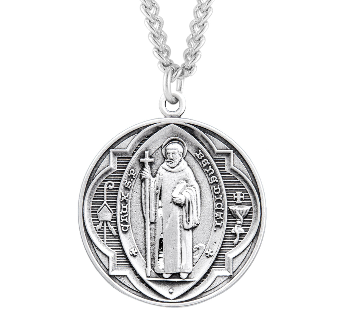 Saint Benedict Round Jubilee Sterling Silver Medal