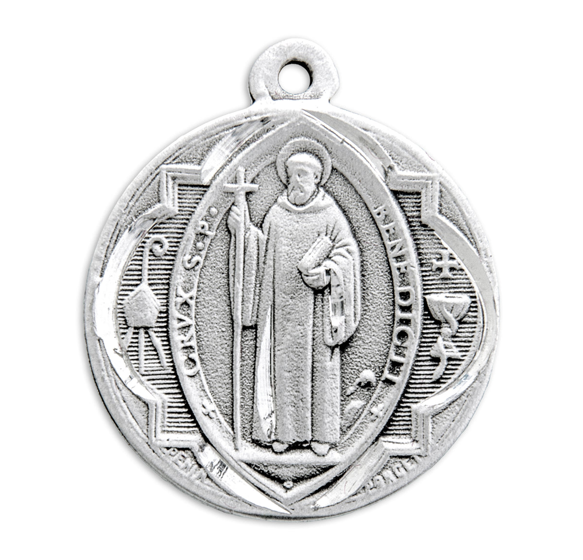 Saint Benedict Round Sterling Silver Medal