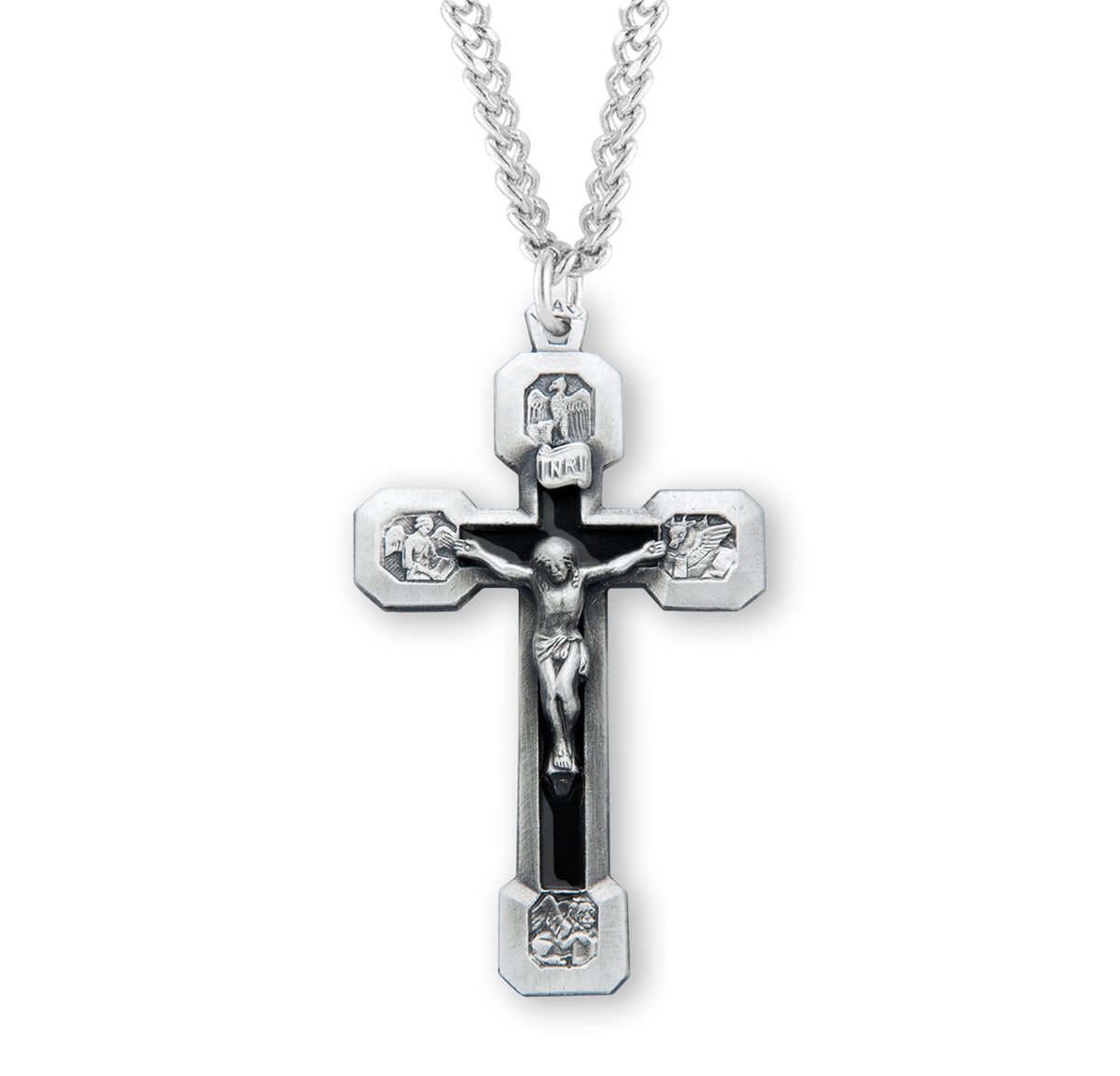 Four Evangelists Sterling Silver Crucifix