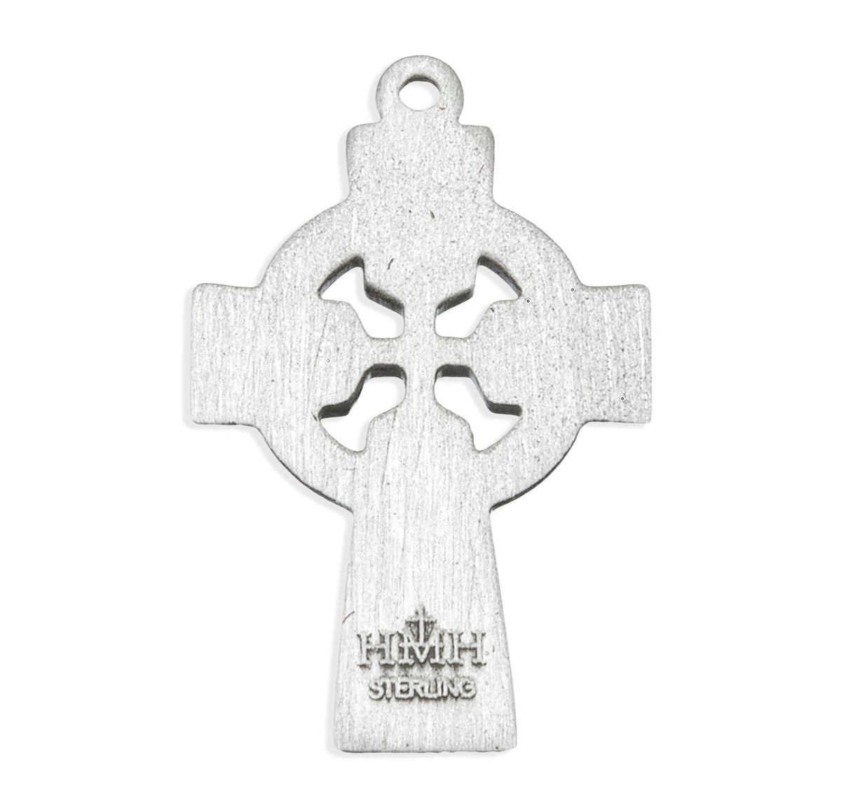 Sterling Silver Green Enameled Irish Celtic cross Pendant