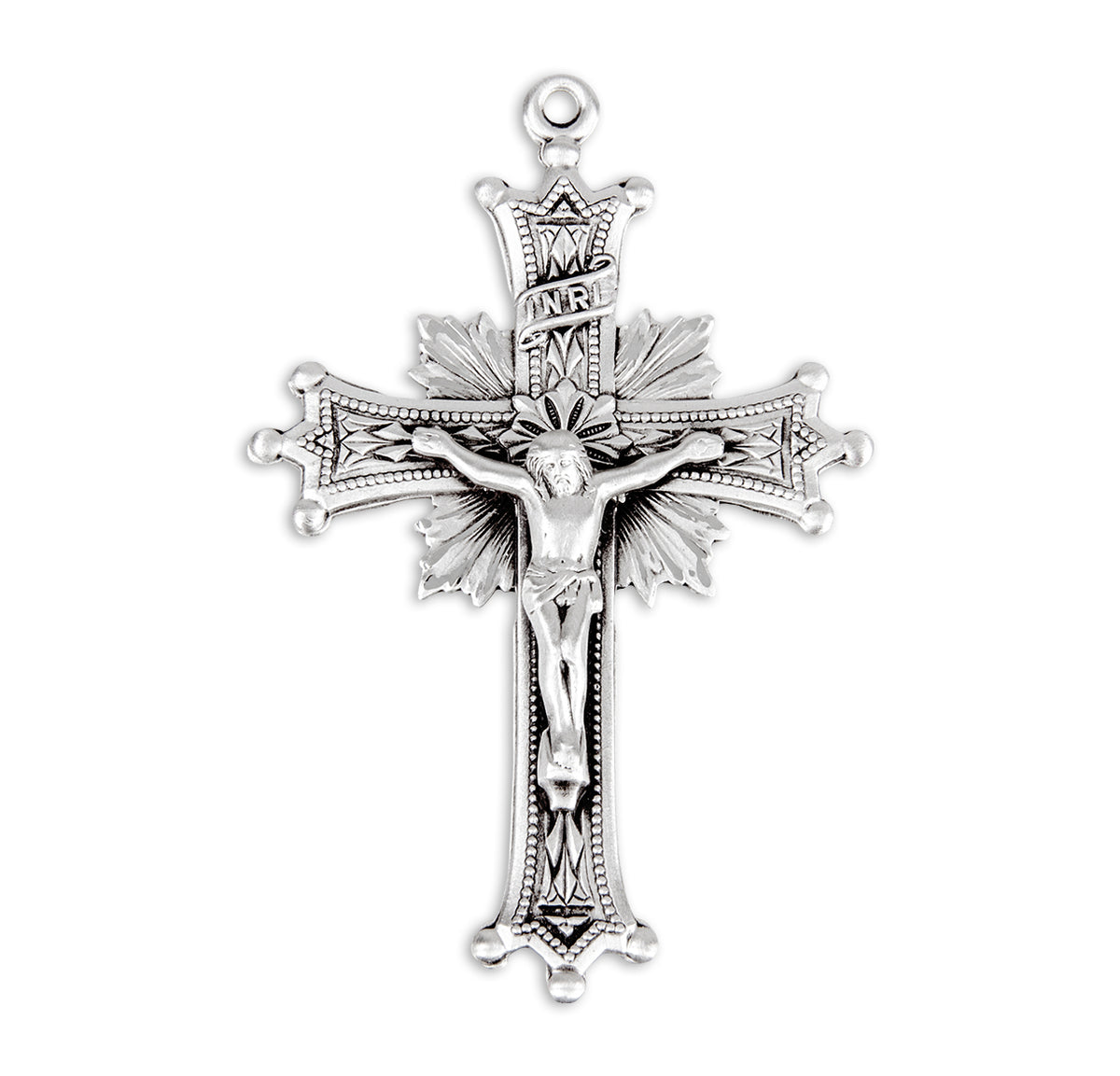 Sunburst Sterling Silver Crucifix