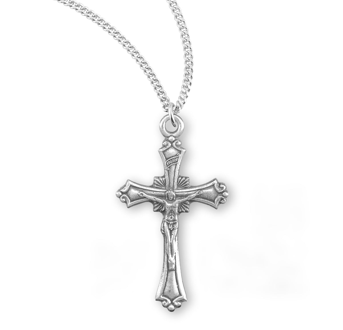 Flared Sterling Silver Crucifix