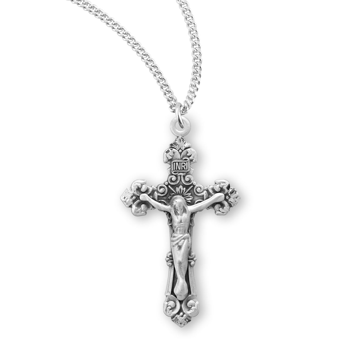 Sterling Silver Fancy Filigree Crucifix