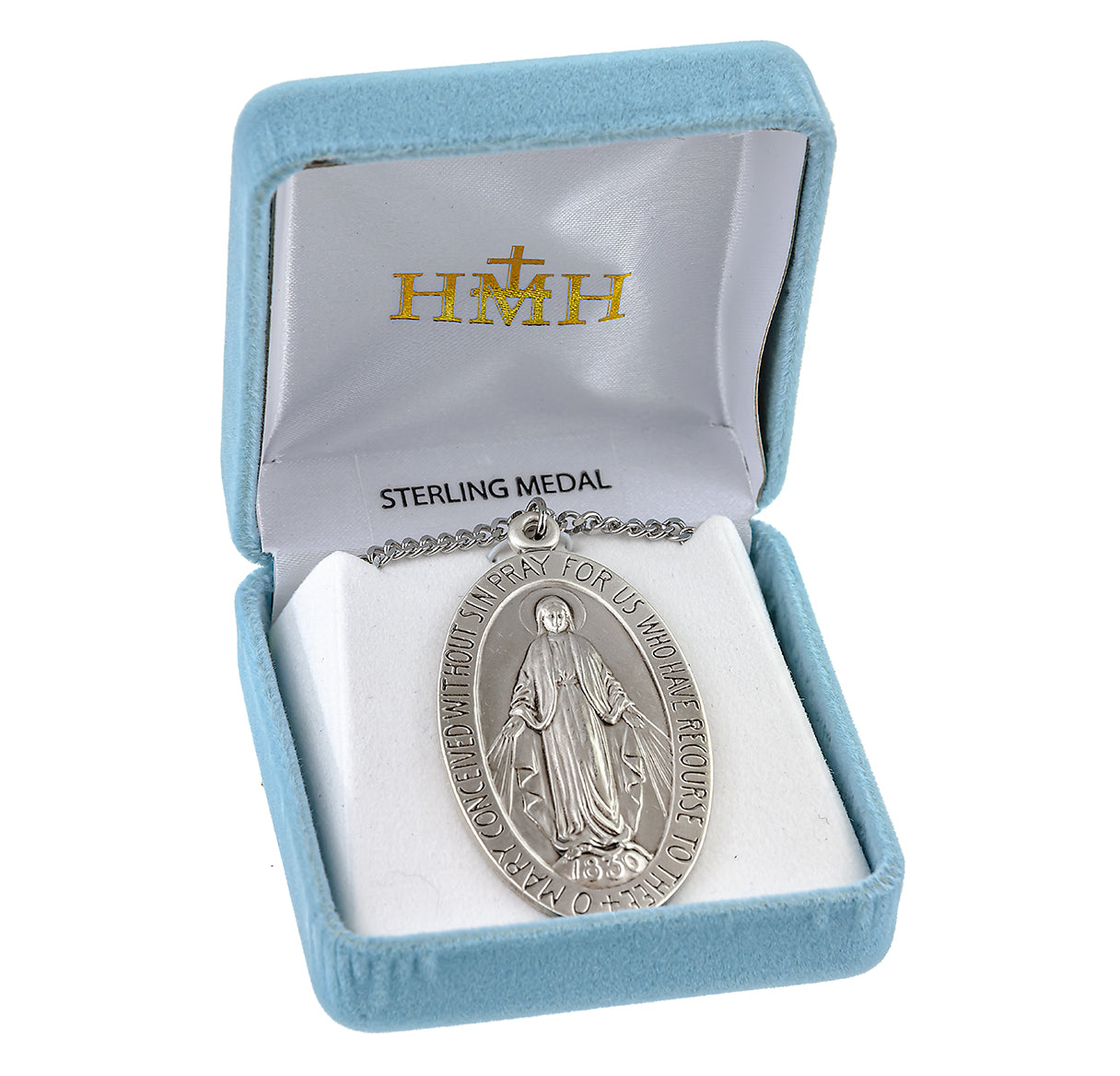 Sterling Silver Large Oval Miraculous Medal