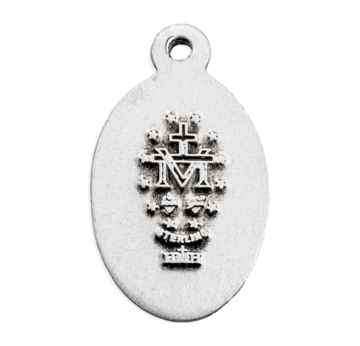 Sterling Silver Scalloped Oval Miraculous Medal
