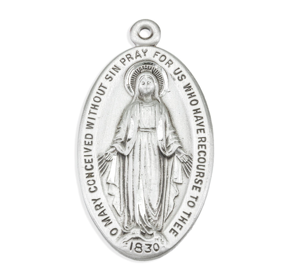 Sterling Silver Oval Miraculous Medal