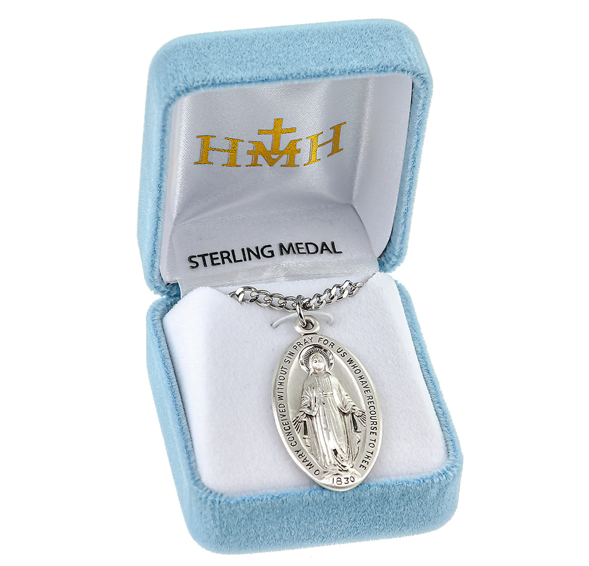 Sterling Silver Oval Miraculous Medal