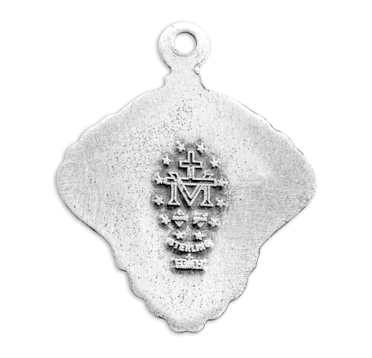 Sterling Silver Miraculous Medal with Baroque Scrolling Border