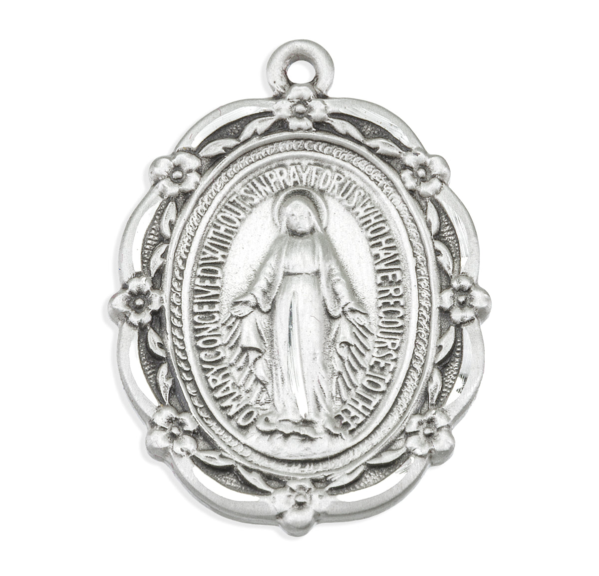 Sterling Silver Oval Miraculous Medal