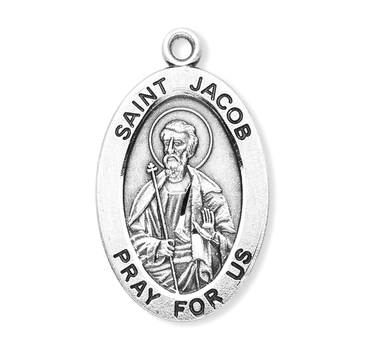 Patron Saint Jacob Oval Sterling Silver Medal