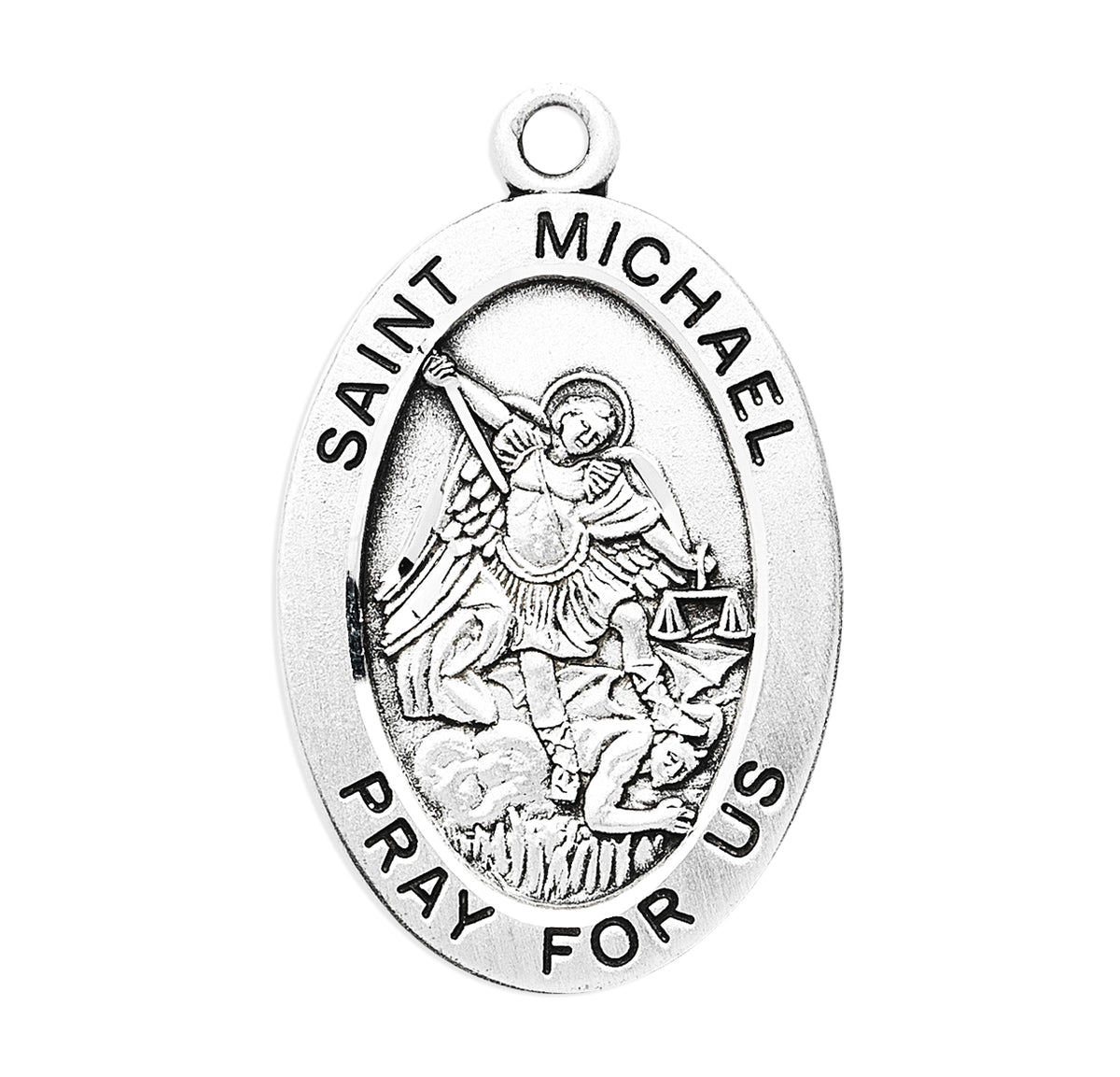 Patron Saint Michael Gold Over Sterling Silver Oval Medal