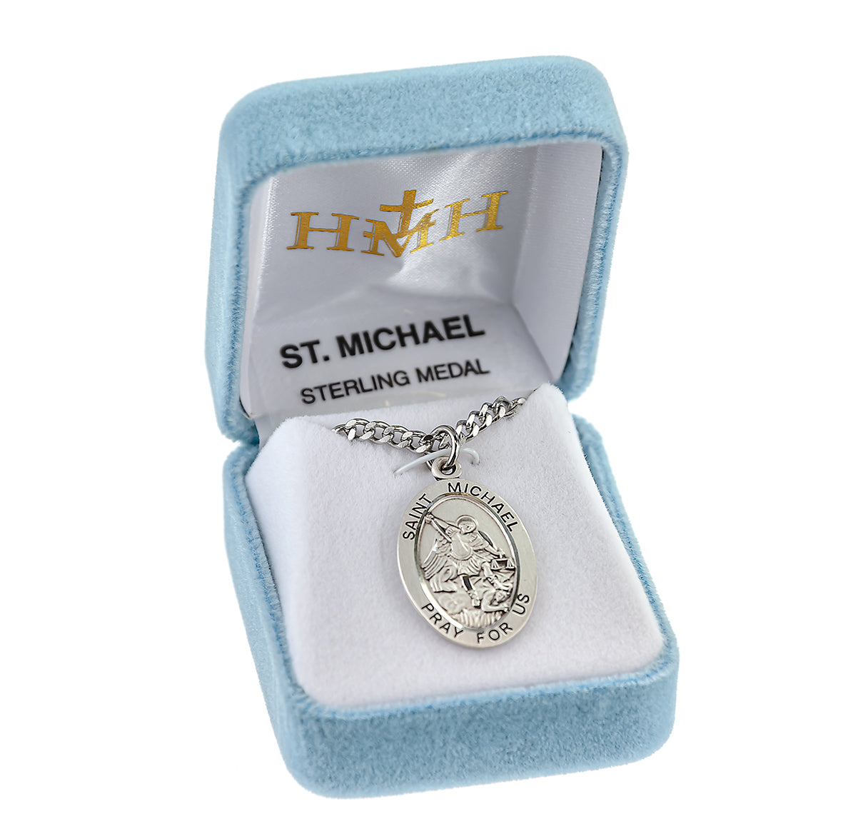 Patron Saint Michael Gold Over Sterling Silver Oval Medal