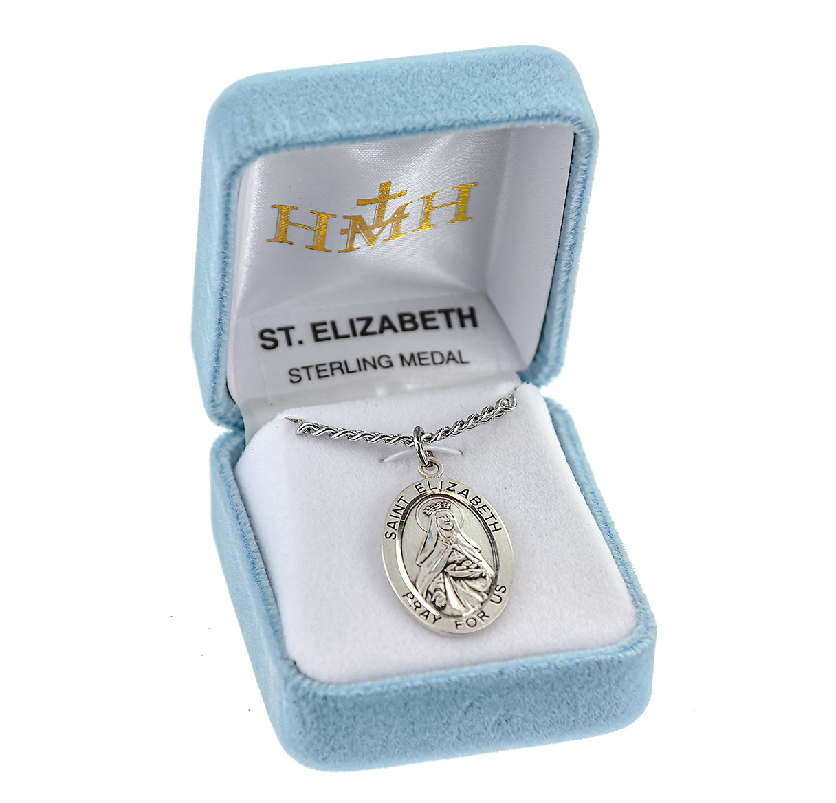 Patron Saint Elizabeth Oval Sterling Silver Medal