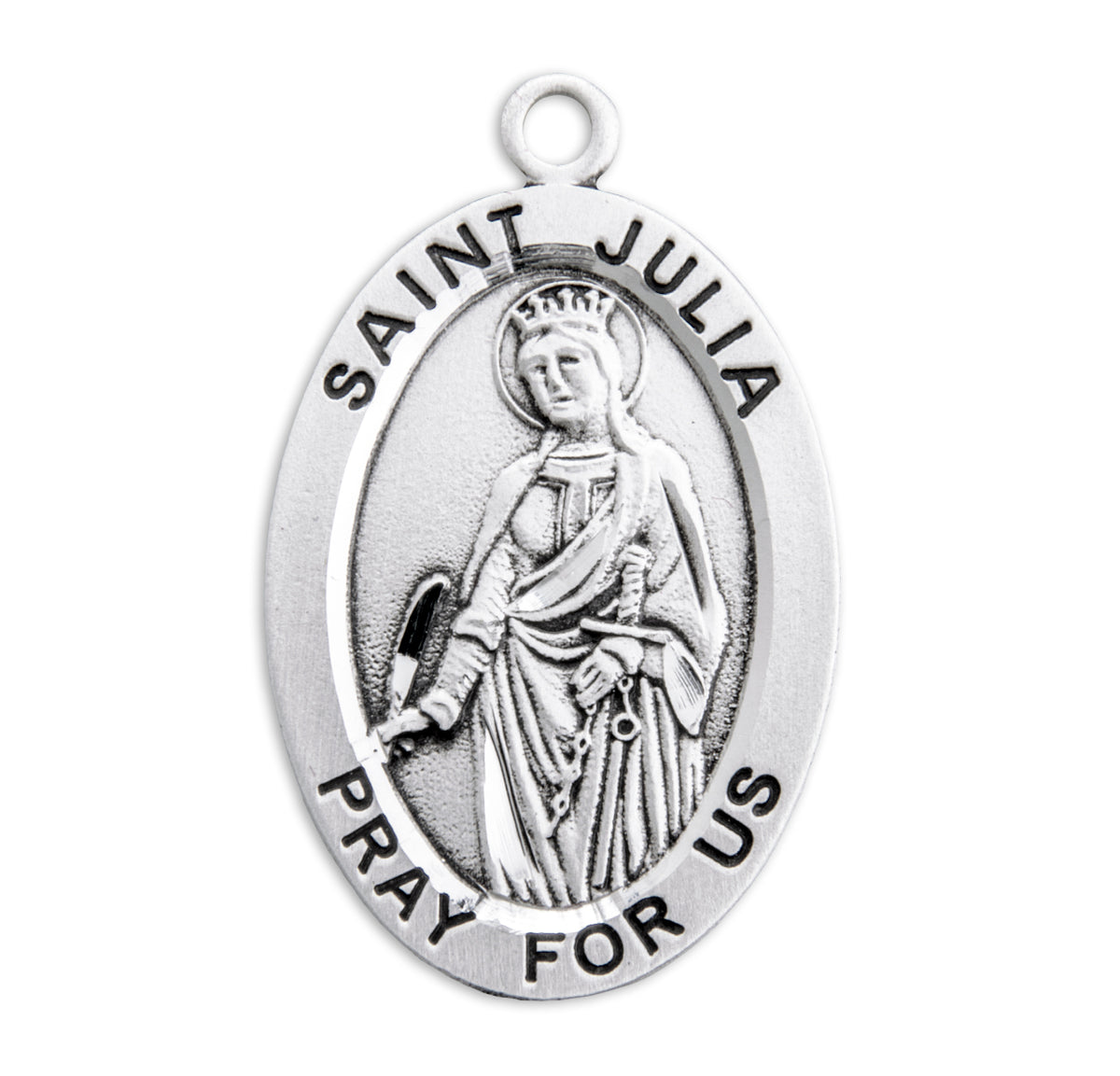 Patron Saint Julia Oval Sterling Silver Medal