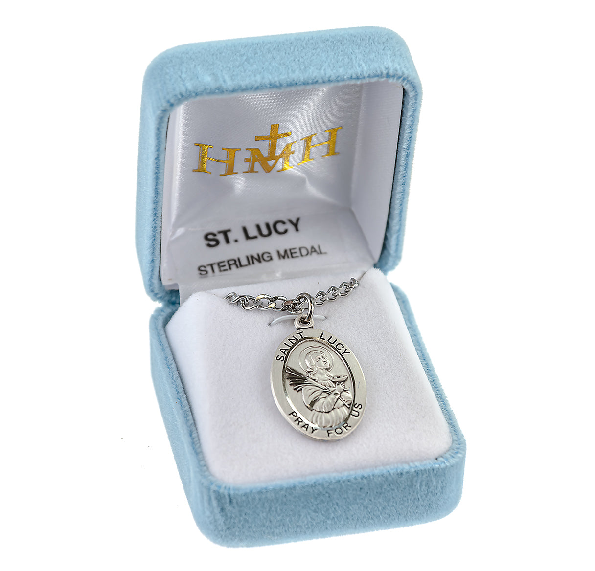 Patron Saint Lucy Oval Sterling Silver Medal